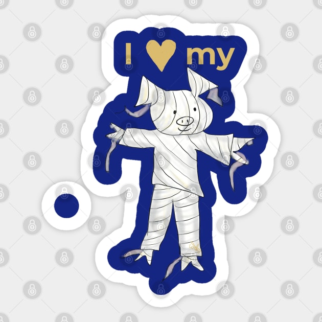 I love my Mummy! Gold Sticker by PiggingJapan